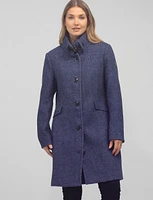 Single Breasted Straight Cut Wool Blend Coat by Normann