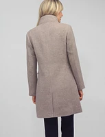 Single Breasted Straight Cut Wool Blend Coat by Normann