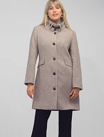 Single Breasted Straight Cut Wool Blend Coat by Normann