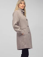 Single Breasted Straight Cut Wool Blend Coat by Normann