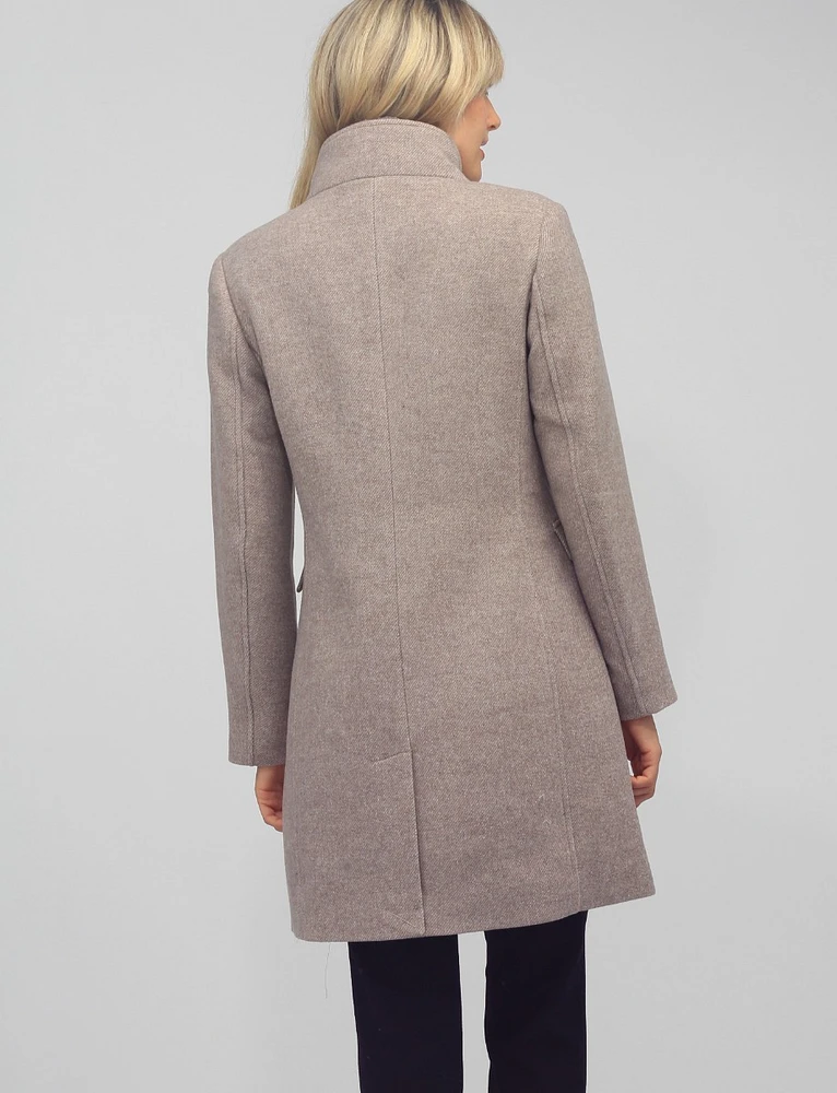 Single Breasted Straight Cut Wool Blend Coat by Normann