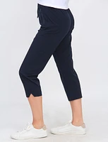 Vegan Chic Cropped Capri Pants With Side Slit By Point Zero