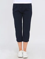 Vegan Chic Cropped Capri Pants With Side Slit By Point Zero