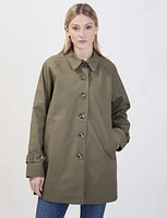 Straight Fit Short Single-Breasted Cotton Coat by Point Zero