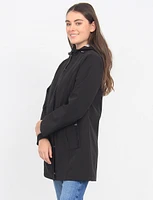 Vegan Softshell Water-Resistant Stripe-lined Cinchable Waist Coat by Saki