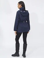 Vegan Adjustable Cinched Waist Windbreaker with Detachable Hood by Saki Sport