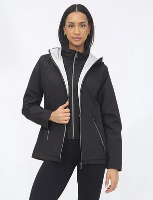 Vegan Sporty Hooded Windbreaker With Inner Bib by Saki Sport