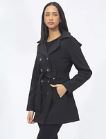 Vegan Classic Double-Breasted Belted Trench Coat by Saki Sport
