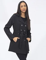 Vegan Classic Double-Breasted Belted Trench Coat by Saki Sport