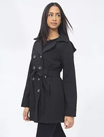 Vegan Classic Double-Breasted Belted Trench Coat by Saki Sport