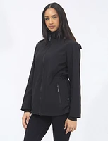 Vegan Hooded Zip Front Softshell Active Tech Jacket by Saki Sport