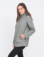 Vegan Zip Front Stripe Lined Detachable Hood  Water Resistant Jacket by Portrait