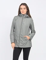 Vegan Zip Front Stripe Lined Detachable Hood  Water Resistant Jacket by Portrait