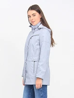 Water-Resistant Detachable Gingham Lined Hood Contrast Stitch Coat By Portrait