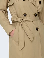 Classic Belted Double-Breasted Trench Coat by ONLY