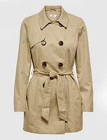 Classic Belted Double-Breasted Trench Coat by ONLY