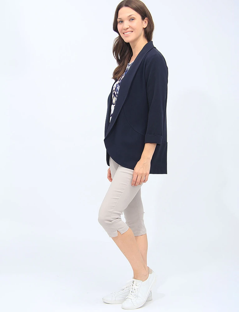 Pull-On Stretch Capri With Back Pockets By Erika
