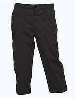 Taylor Stretchy Cargo Capri With Side Tabs And Buttons By Dash Clothing