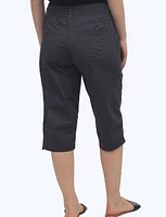 Valerie Stretchy Cargo Capri with Adjustable Pulls at the Hem by Dash Clothing