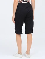 Suzanne Cargo Capris With Button for Adjustable Length by Dash Clothing