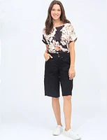 Vanessa Cotton Bermuda Shorts Side Pockets And Pulls by Dash Clothing