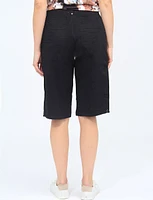 Vanessa Stretch Cotton Pull-On Bermuda Shorts by Dash