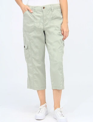 Lauren Stretchy Cotton Twill Capri Pants With Pockets By Dash Clothing