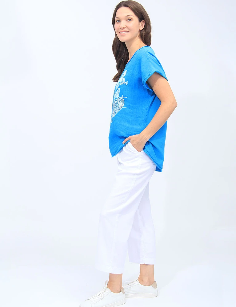 Drawstring Denim Wide Leg Pants With Pockets By Dash