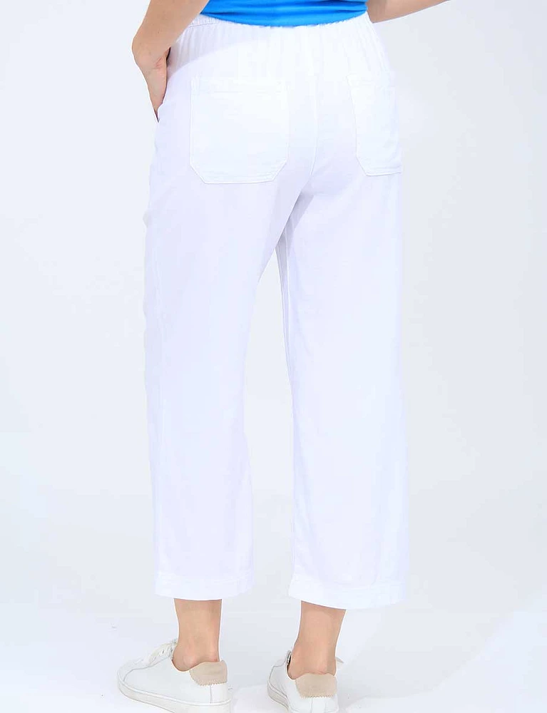 Drawstring Denim Wide Leg Pants With Pockets By Dash