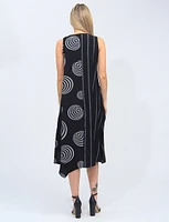 Sleeveless Patchwork Printed A-Line Dress with Pocket by Radzoli