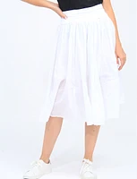 2-in-1 Lined Cotton Balloon Adjustable Inner Drawstring Skirt By Cute Options