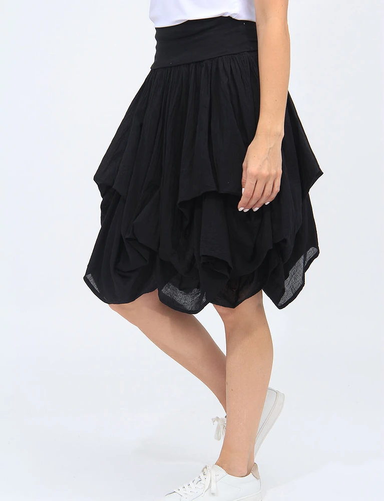 2-in-1 Lined Cotton Balloon Adjustable Inner Drawstring Skirt By Cute Options