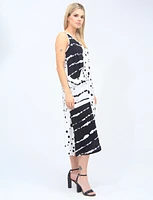Patchwork Polka Dot and Stripe Dress with a Patch Pocket by Fashion Concepts