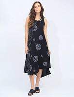 Sleeveless Asymmetrical Dress with Patchwork Design by Fashion Concepts