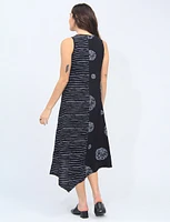 Sleeveless Asymmetrical Dress with Patchwork Design by Fashion Concepts