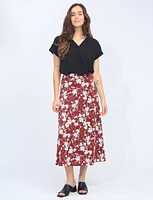 Floral Stretchy A-Line Maxi Skirt by Vamp