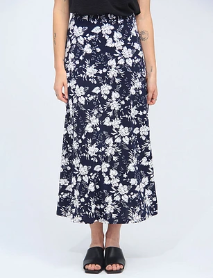 Casual A-Line Maxi Skirt With Floral Prints by Vamp