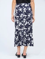 Casual A-Line Maxi Skirt With Floral Prints by Vamp