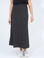 A-line Polka Dot Sretch Maxi Skirt by Vamp