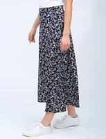 Black And White A-Line Maxi Skirt With Floral Prints by Vamp