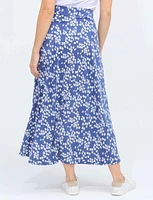 Floral Maxi A-line Elastic Waistband Skirt by Vamp