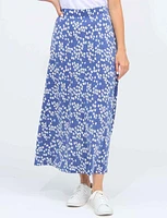 Floral Maxi A-line Elastic Waistband Skirt by Vamp