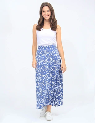 Floral Maxi A-line Elastic Waistband Skirt by Vamp