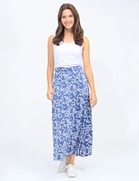 Floral Maxi A-line Elastic Waistband Skirt by Vamp