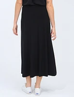 A-line Black Sretch Maxi Skirt by Vamp