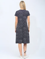 Short Sleeve A-Line Dress With Polka Dot Print By Vamp