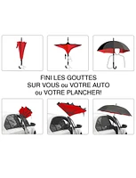 Versatile Upside-Down Blue Umbrella With Cloud Prints By Up-Brella