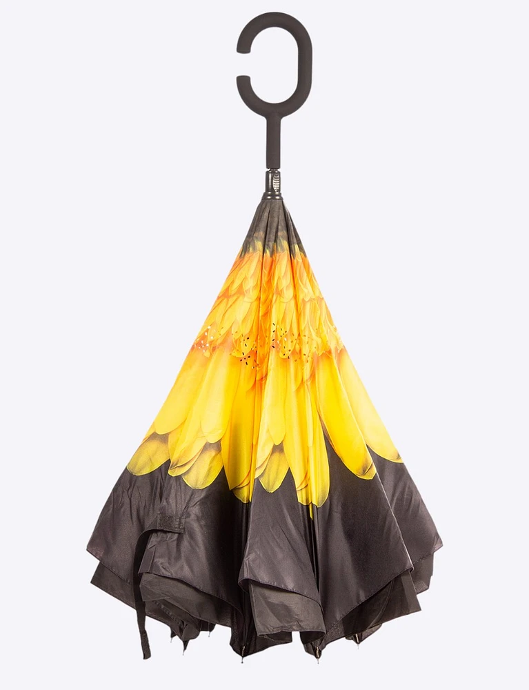 Versatile Inverted Umbrella With Floral Pattern By Up-Brella
