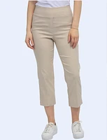 Chic Straight Fit Pull-On Capris with Two-Way Stretch by Amani Couture