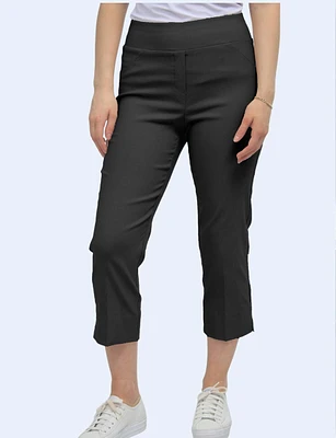 Chic Straight Fit Pull-On Capris with Two-Way Stretch by Amani Couture